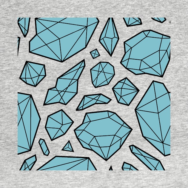 Rough Diamond Fashion Print Blue White by Auto-Prints